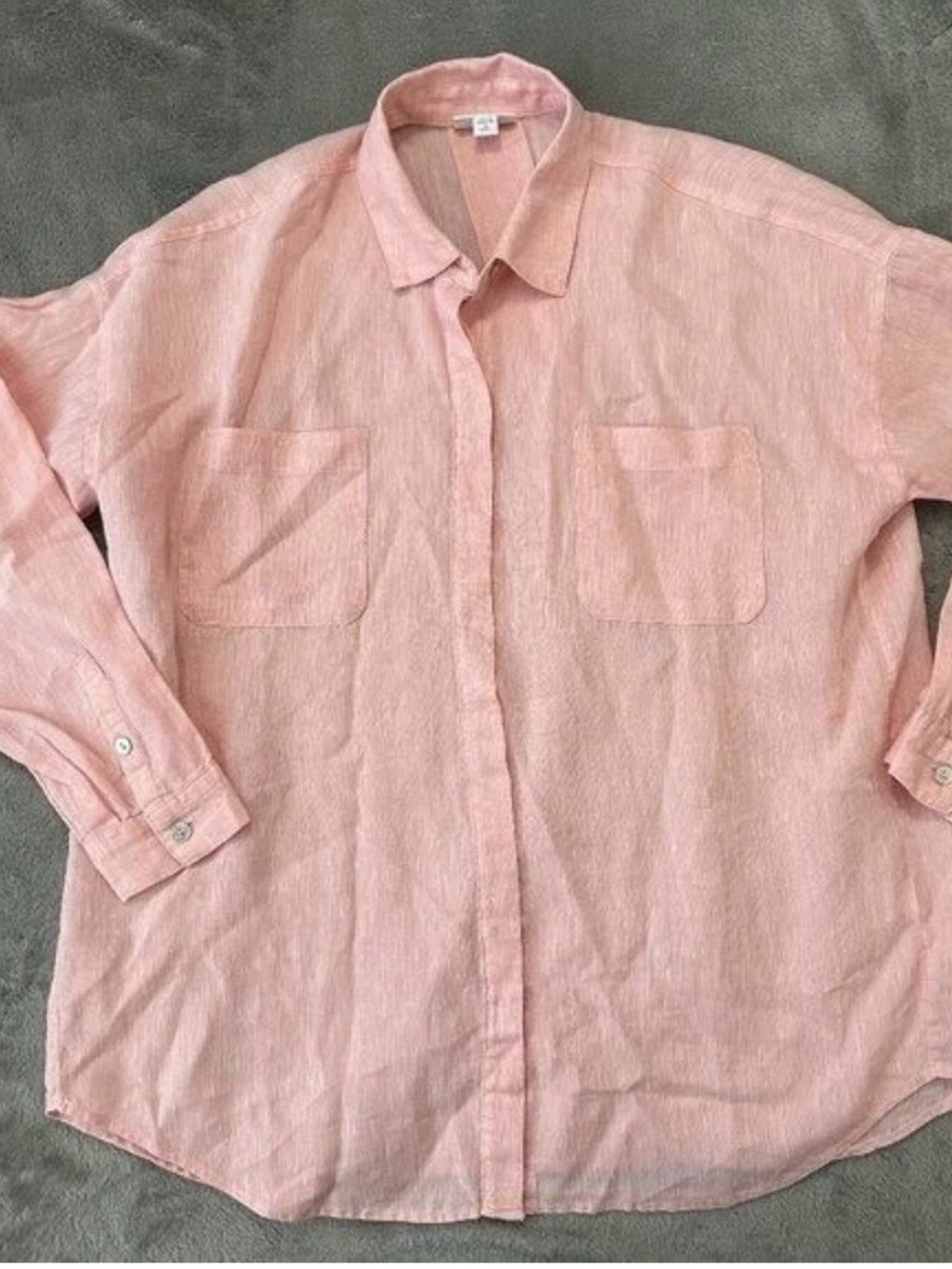 J. Jill Pink Linen Button Front Top